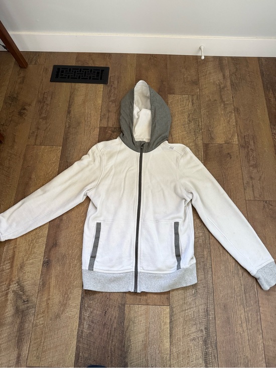 lululemon athletica Other - Lululemon Men's Hooded Two-Tone Zip Up Sweater in Off-White and Gray